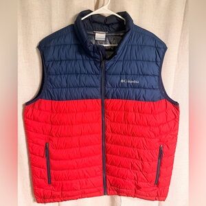 Columbia Blue& Red Omni Heat Puffer Jacket Size XXL